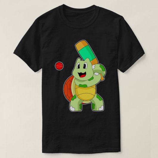 Turtle Cricket bat T-shirt (Design voorkant)