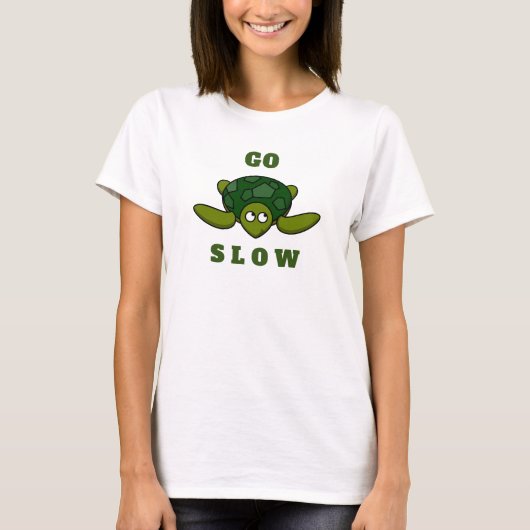 Turtle Cute Tropical Summer langzaam T-shirt (Voorkant)