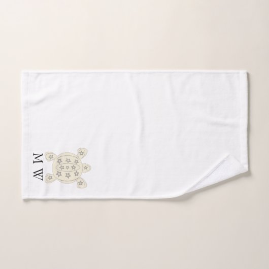 Turtle Design Monogrammed (Serviette à main)