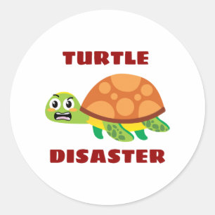 Turtle Disaster Turtle Pun Ronde Sticker