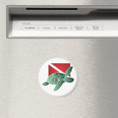 Turtle Dive Flag Magnet Magneet (Insitu (Vaatwasser))