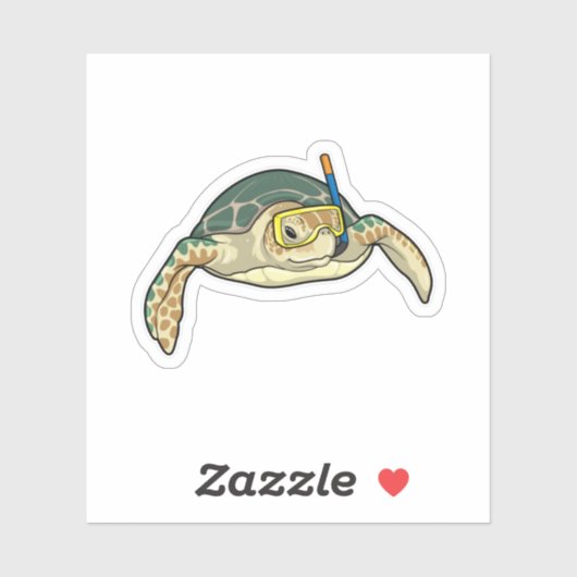 Turtle Diver Snorkel Sticker (Vel)