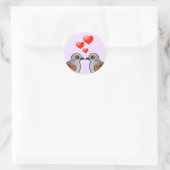 Turtle Doves in Love Ronde Sticker (Tas)