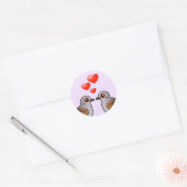 Turtle Doves in Love Ronde Sticker (Envelop)