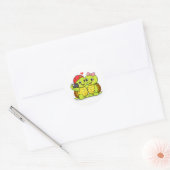 Turtle duo selfie fun ronde sticker (Envelop)