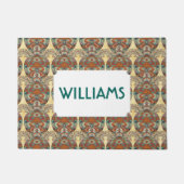 Turtle Floral Pattern | Jouw namen toevoegen Deurmat (Voorkant)