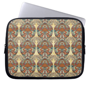 Turtle Floral Pattern Laptop Sleeve
