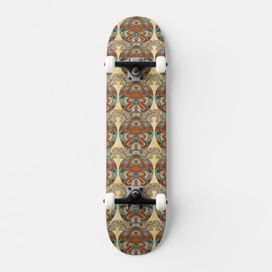 Turtle Floral Pattern Skateboard (Voorkant)