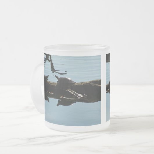 Turtle Friends Frosted Glass Mug (Devant gauche)