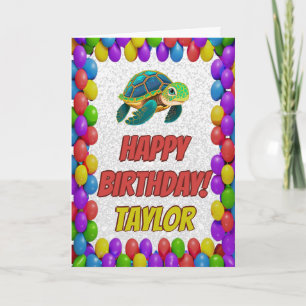 Turtle Gepersonaliseerde Leuke Groet Verjaardag Ka Kaart