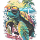 Turtle Hawaiian Zee Turtles Hawaii Beach Palm Sticker (Voorkant)