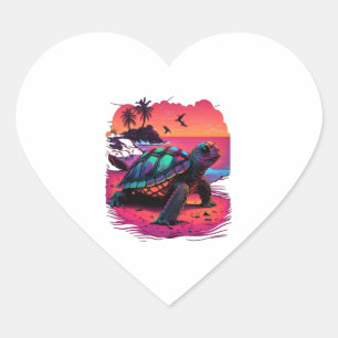 Turtle Hawaiian Zee Turtles Hawaii Beach Sunset Hart Sticker