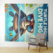 Turtle High Dive Artwork Perfect for Turtle Lovers Wandkleed (In Situ (horizontaal))