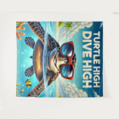 Turtle High Dive Artwork Perfect for Turtle Lovers Wandkleed (Voorkant (horizontaal))