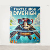 Turtle High Dive Artwork Perfect for Turtle Lovers Wandkleed (Voorkant)