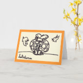 Turtle Hug - wenskaart Kaart (Gele Bloem)
