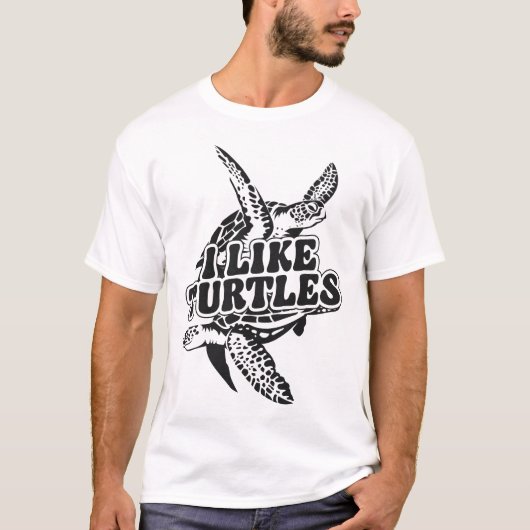 Turtle Ik hou van schildpadden T-shirt (Voorkant)