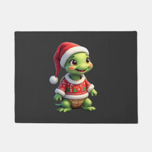 Turtle lelijke trui kerstmuts kerst T-shirt (1 Deurmat