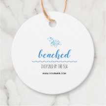 Turtle Logo Beach Theme White Hang Label