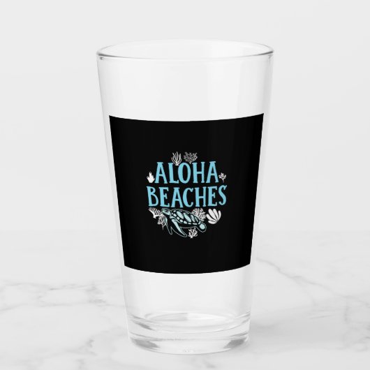 Turtle Lover | Aloha-stranden Glas (Voorkant)