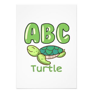 Turtle Lover Alphabet ABC Letter Turtle Foto Afdruk