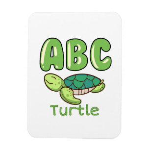 Turtle Lover Alphabet ABC Letter Turtle Magneet