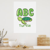 Turtle Lover Alphabet ABC Letter Turtle Poster (Keuken)