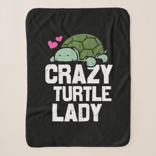 Turtle Lover | Crazy Turtle Lady Sherpa Deken (Voorkant)