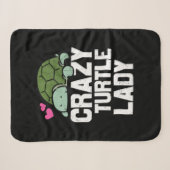 Turtle Lover | Crazy Turtle Lady Sherpa Deken (Voorkant (horizontaal))