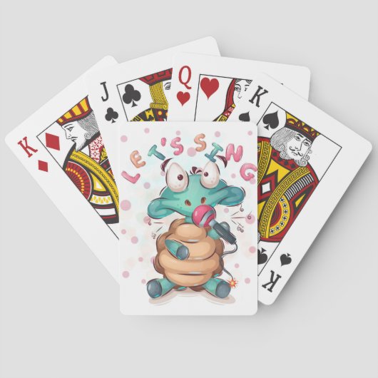 Turtle Lover Cute Turtle zingt Pokerkaarten (Achterkant)