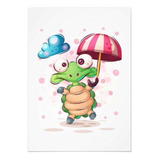 Turtle Lover Cute Zee Turtle Foto Afdruk (Voorkant)