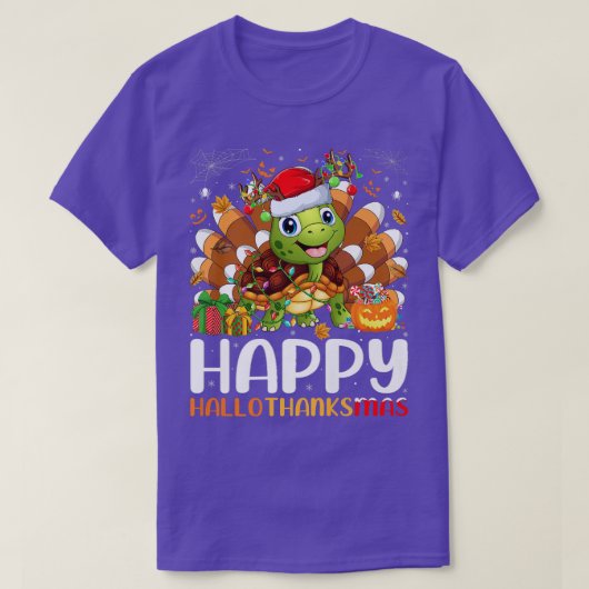 Turtle Lover Halloween Happy Kerstdank T-shirt (Design voorkant)