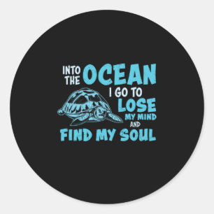 Turtle Lover In de oceaan Ronde Sticker