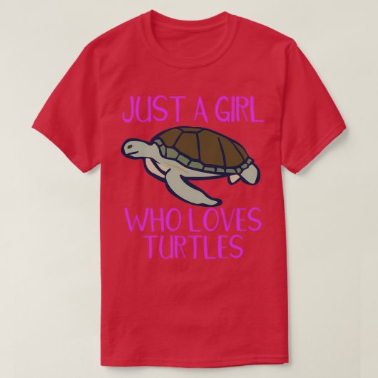 Turtle Lover is een meisje dat van Turtles houdt T-shirt (Design voorkant)