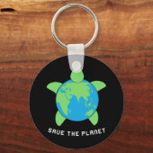Turtle Lover | Save The Turtle Planet Sleutelhanger (Voorkant)