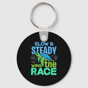 Turtle Lover Slow and Steady wint de race Sleutelhanger