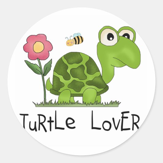 Turtle Lover Tshirts en cadeautjes Ronde Sticker (Voorkant)