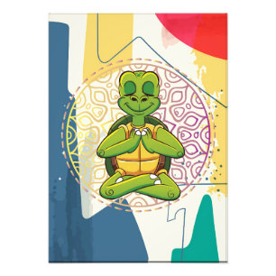 Turtle Lover Turtle Mandala Meditation Foto Afdruk