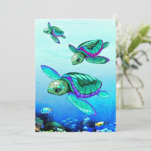 Turtle Lover Zee Turtles Dance Save The Date (Staand voorkant)