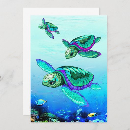 Turtle Lover Zee Turtles Dance Save The Date (Voorkant / Achterkant)