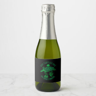 Turtle Lover | Zeeen schildpadden zijn mijn dieren Sparkling Wijnetiket