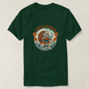 Turtle Mancer Mystieke Oceaangolven Japanse Kunst T-shirt