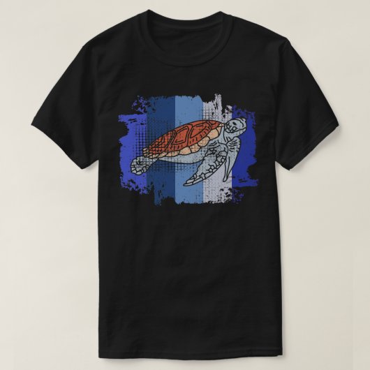 Turtle Marine Biologist  Retro T-shirt (Design voorkant)