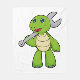 Turtle Mechanic WFrench Fleece Deken