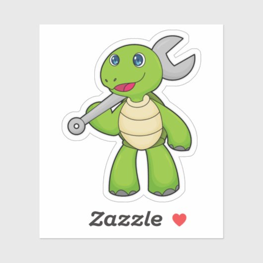 Turtle Mechanic WFrench Sticker (Vel)