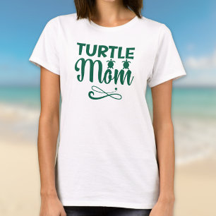 Turtle Moeder Milieu Strand Thema T-shirt