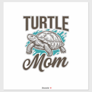 Turtle Moeder Vintage Gravure Vector Design_1 Sticker