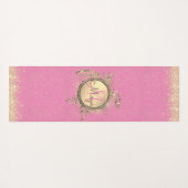 Turtle Monogram sterren op roze Yoga Mat (Achterkant (horizontaal))