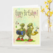 Turtle Music verjaardagskaart Kaart (Gele Bloem)