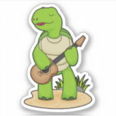 Turtle Musician Guitar Music Sticker (Voorkant)